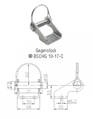 Borta slēdzējmehānisms BSCHG 10-17-C